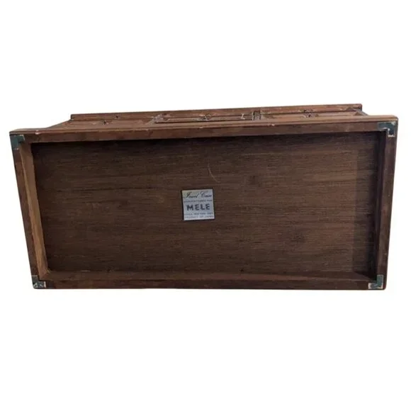 Vintage Mele Wooden Jewelry Box trinket 9 Drawers Lined Japan